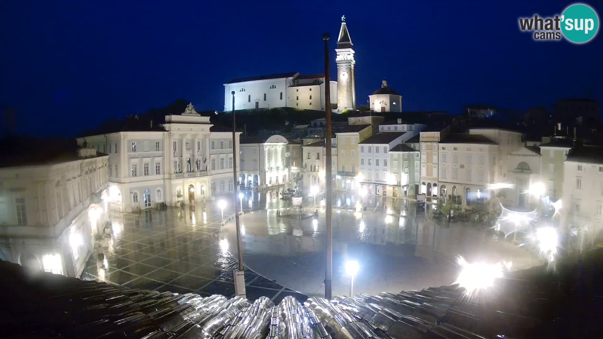 Spletna kamera Piran – trg Tartini z “Mestne Kavarne”