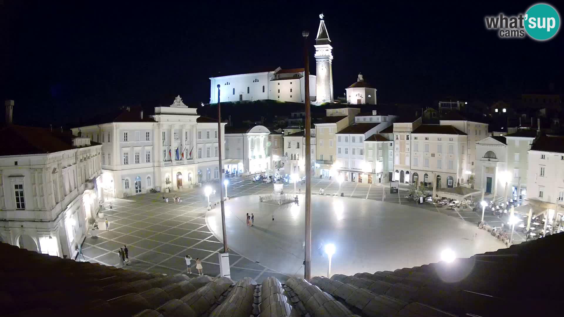 Webcam Piran Tartini square from “Mestna Kavarna”