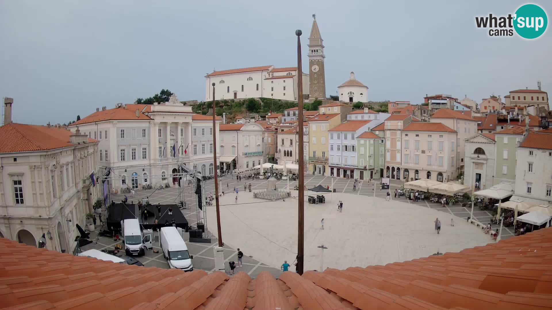 Webcam live Piran – Tartini Platz von “Mestna Kavarna”