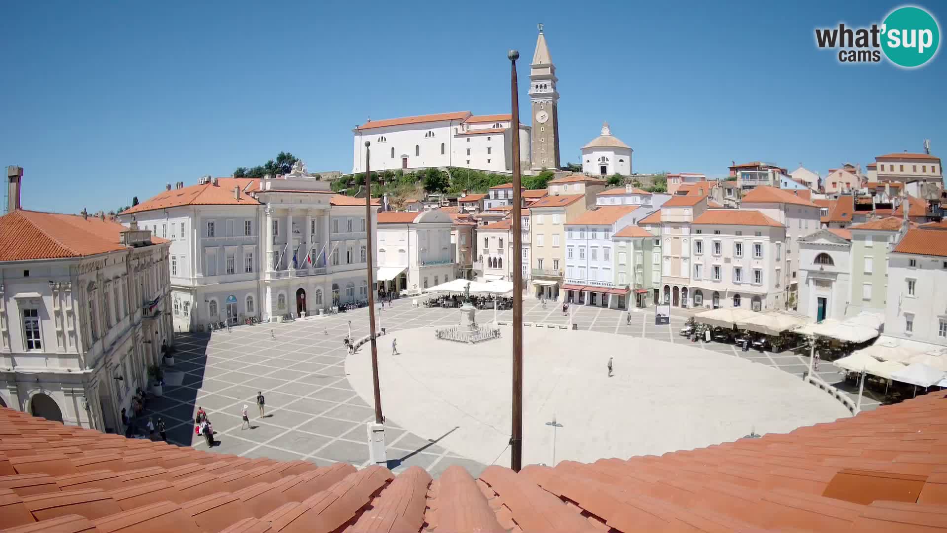 Webcam live Piran – Tartini Platz von “Mestna Kavarna”