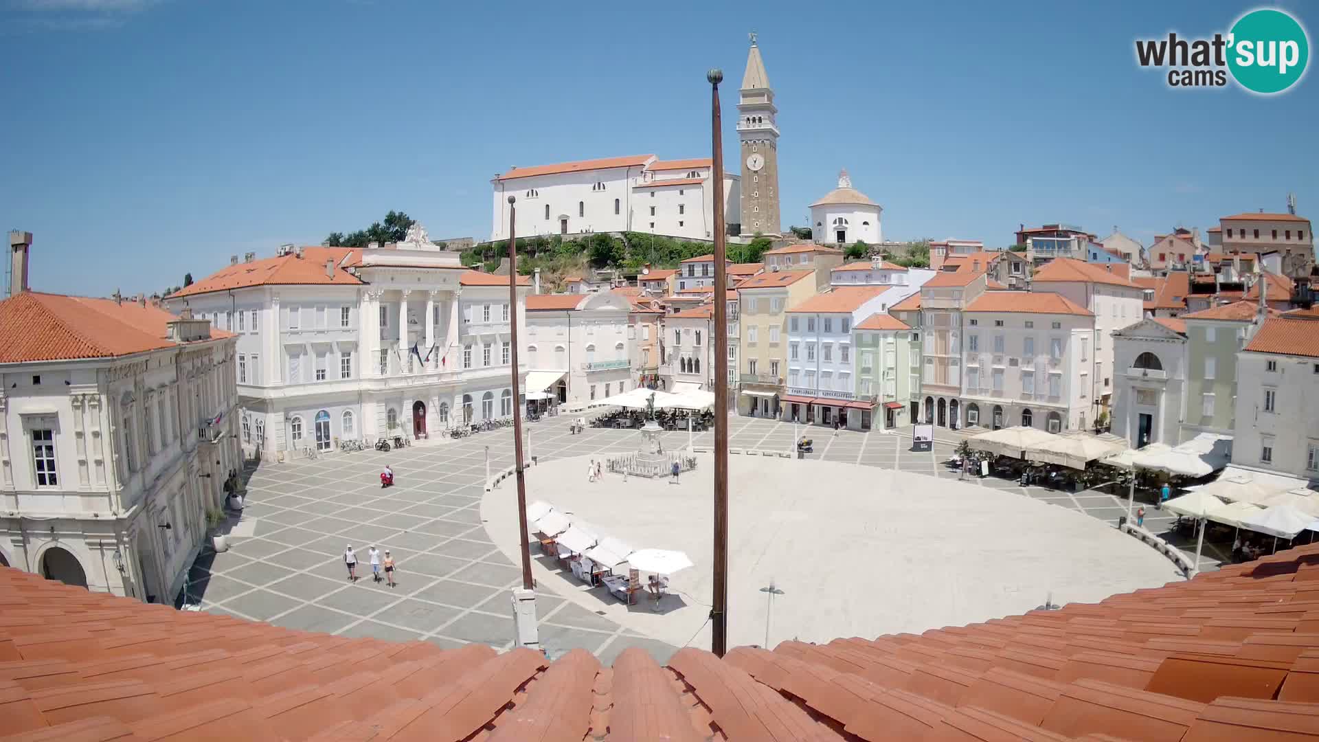 Webcam live Piran – Tartini Platz von “Mestna Kavarna”