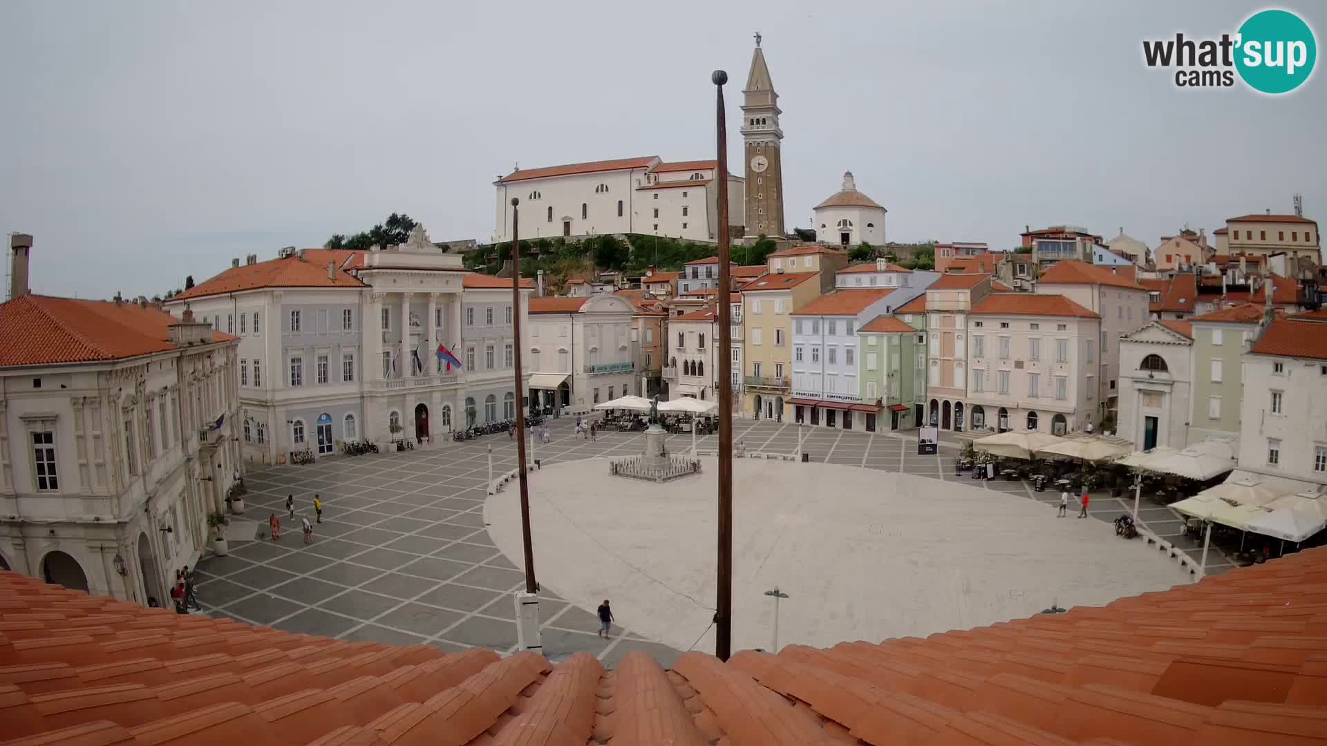 Webcam live Piran – Tartini Platz von “Mestna Kavarna”