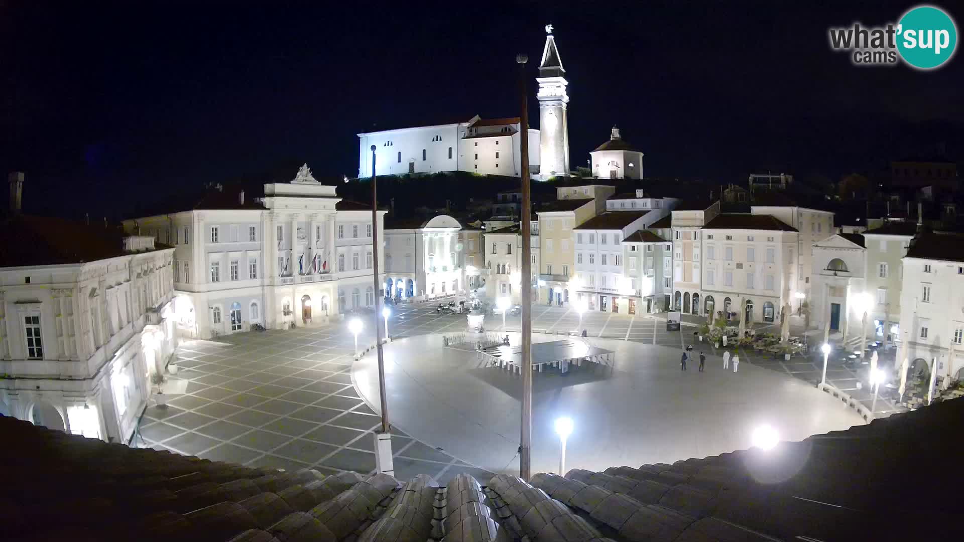 Webcam Piran Tartini square from “Mestna Kavarna”