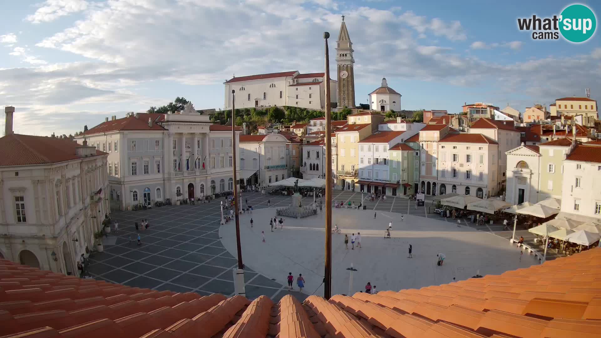 Webcam live Piran – Tartini Platz von “Mestna Kavarna”