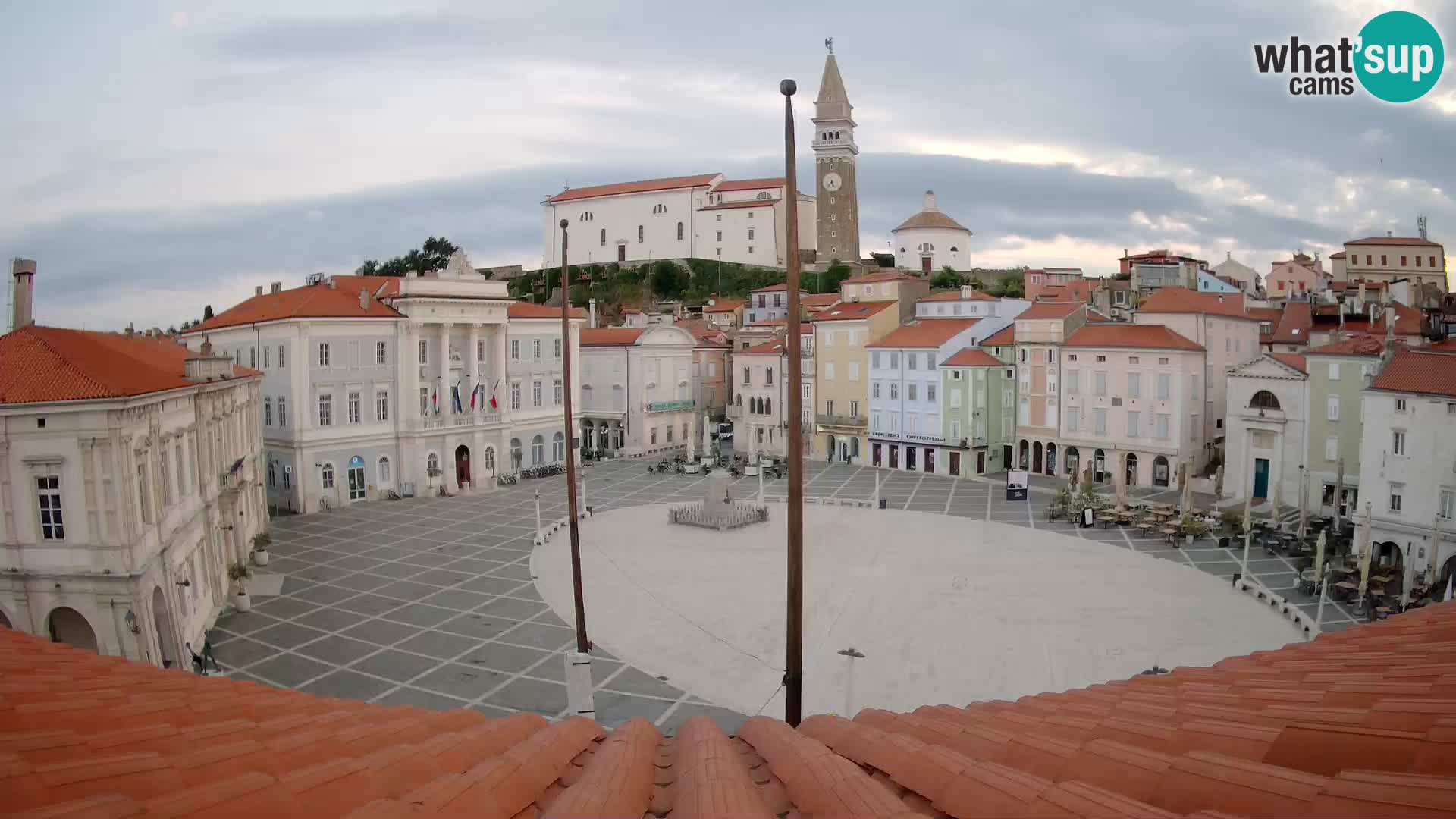 Spletna kamera Piran – trg Tartini z “Mestne Kavarne”