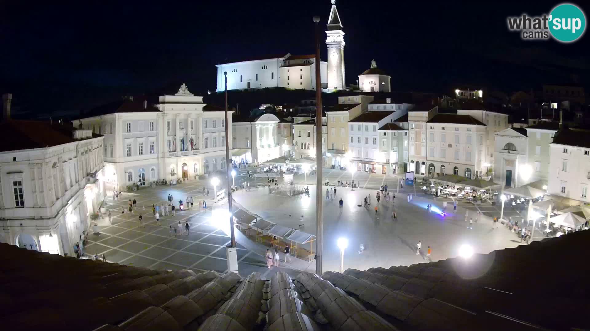 Spletna kamera Piran – trg Tartini z “Mestne Kavarne”
