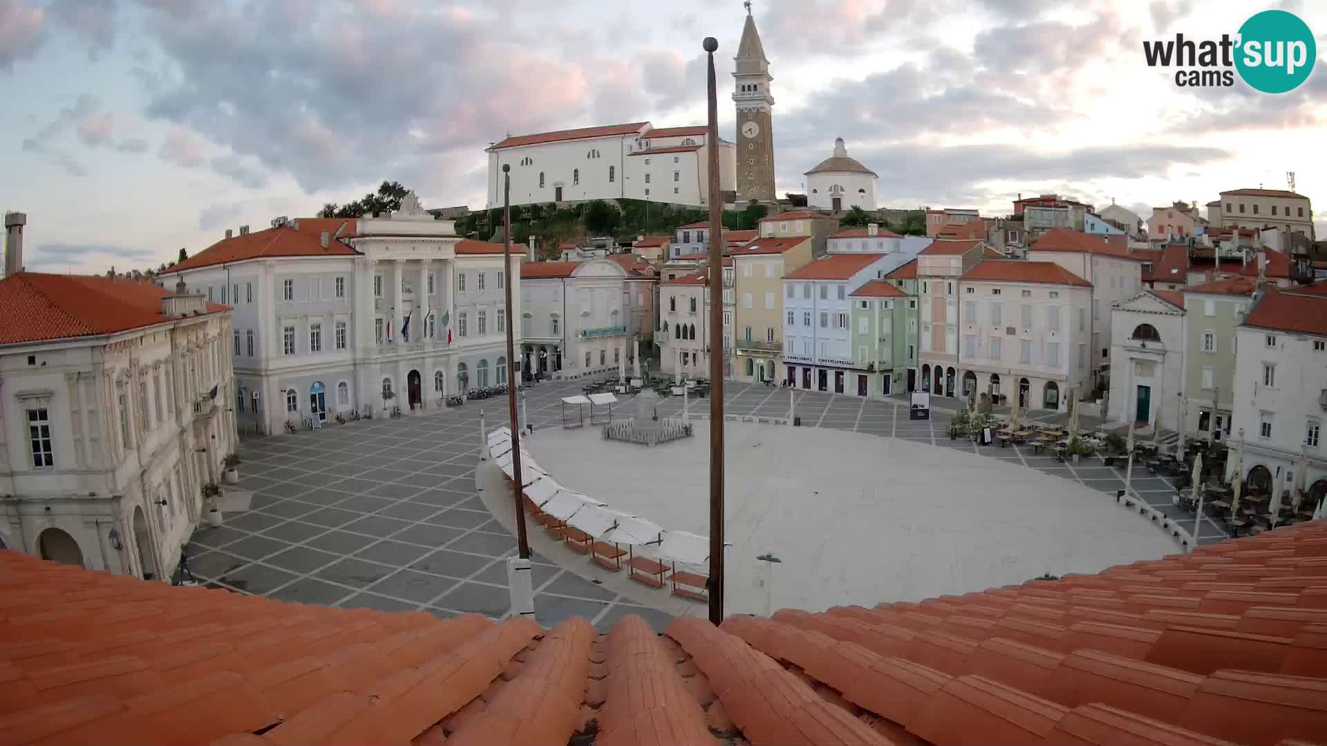 Webcam Piran Tartini square from “Mestna Kavarna”