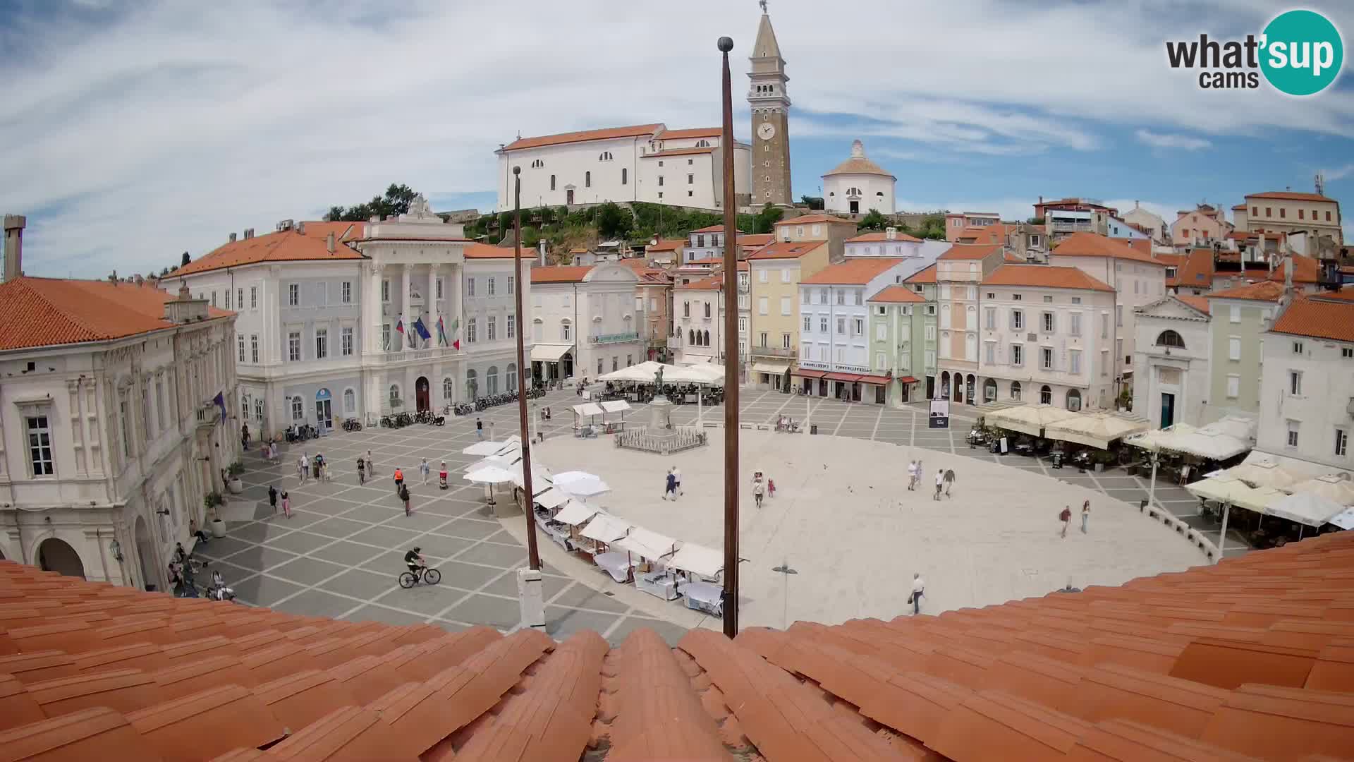 Webcam live Piran – Tartini Platz von “Mestna Kavarna”