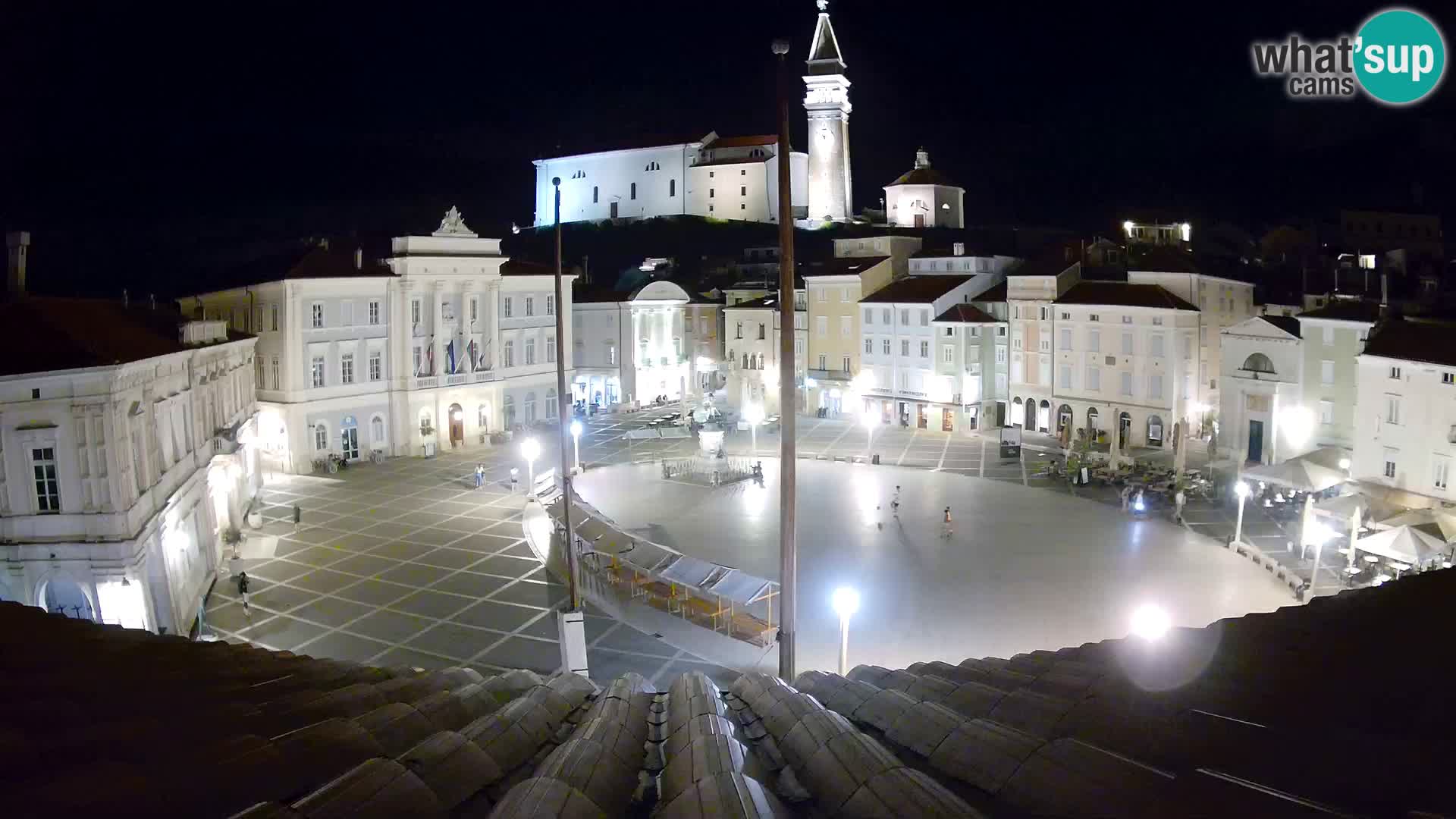 Webcam Piran Tartini square from “Mestna Kavarna”