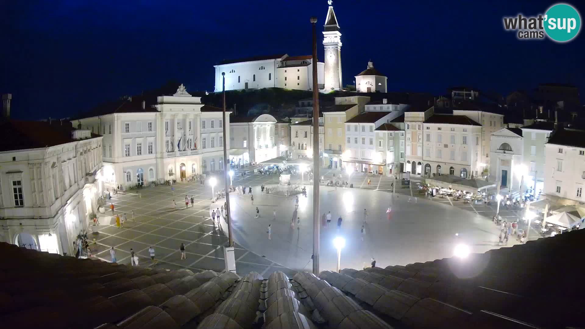 Webcam Piran Tartini square from “Mestna Kavarna”