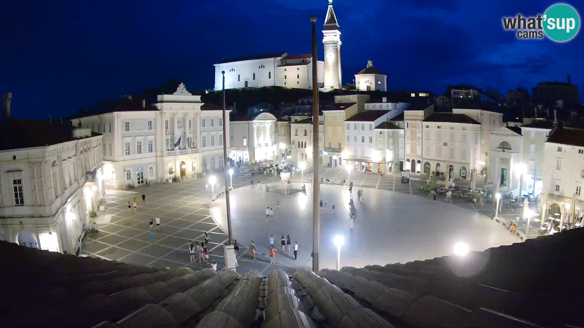 Webcam Piran Tartini square from “Mestna Kavarna”