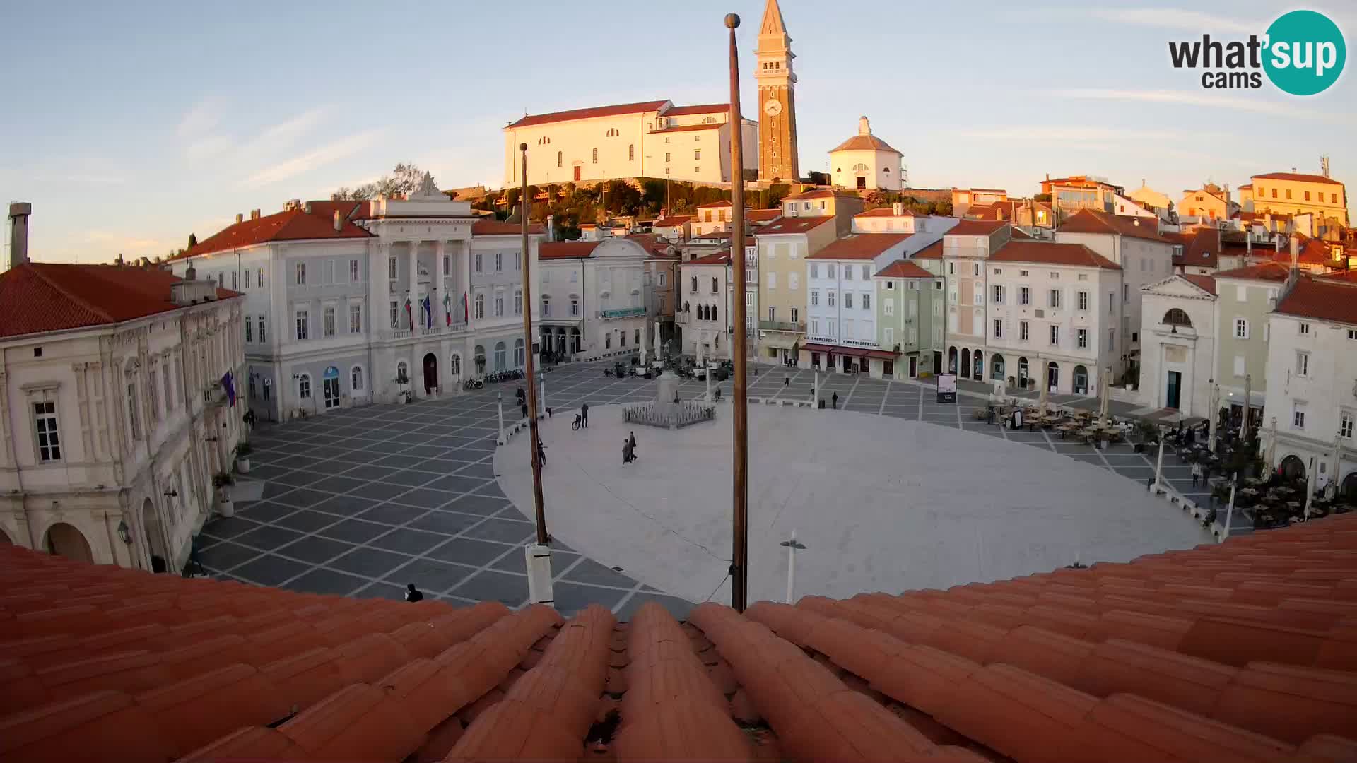 Webcam Piran Tartini square from “Mestna Kavarna”