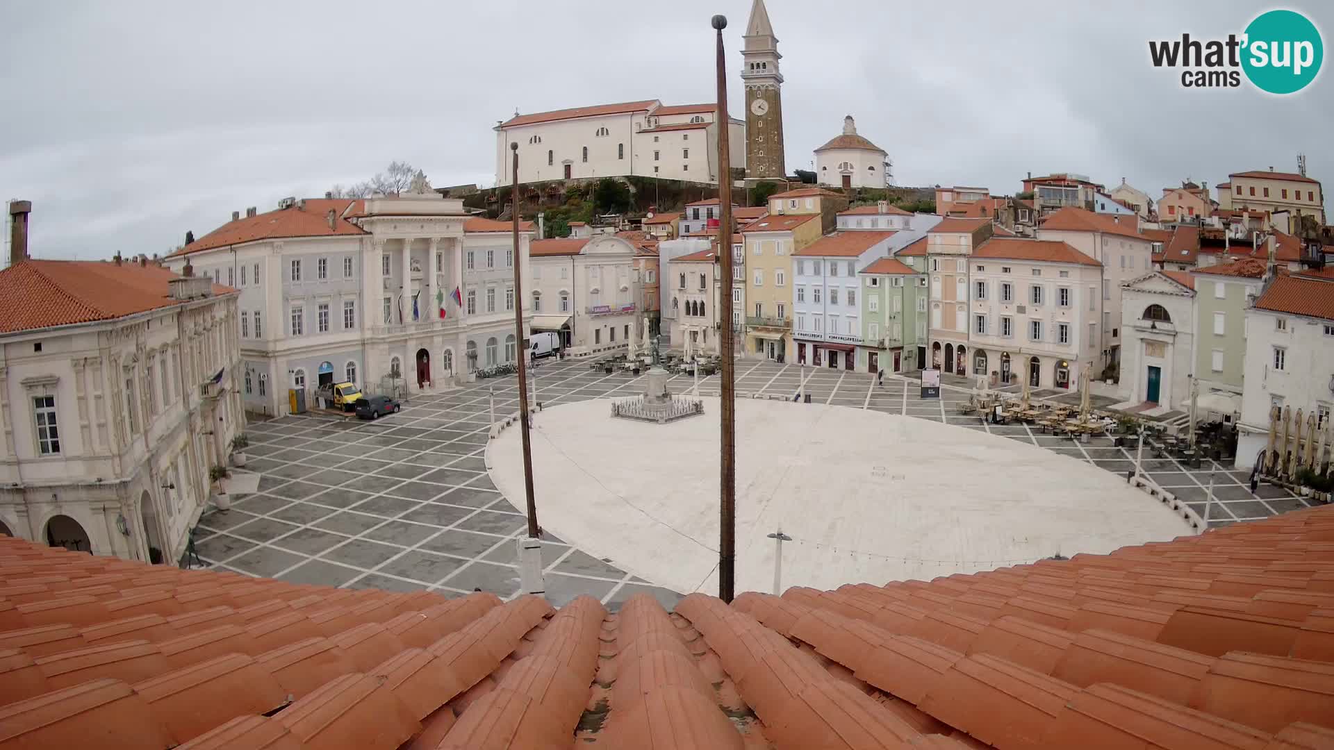 Webcam live Piran – Tartini Platz von “Mestna Kavarna”