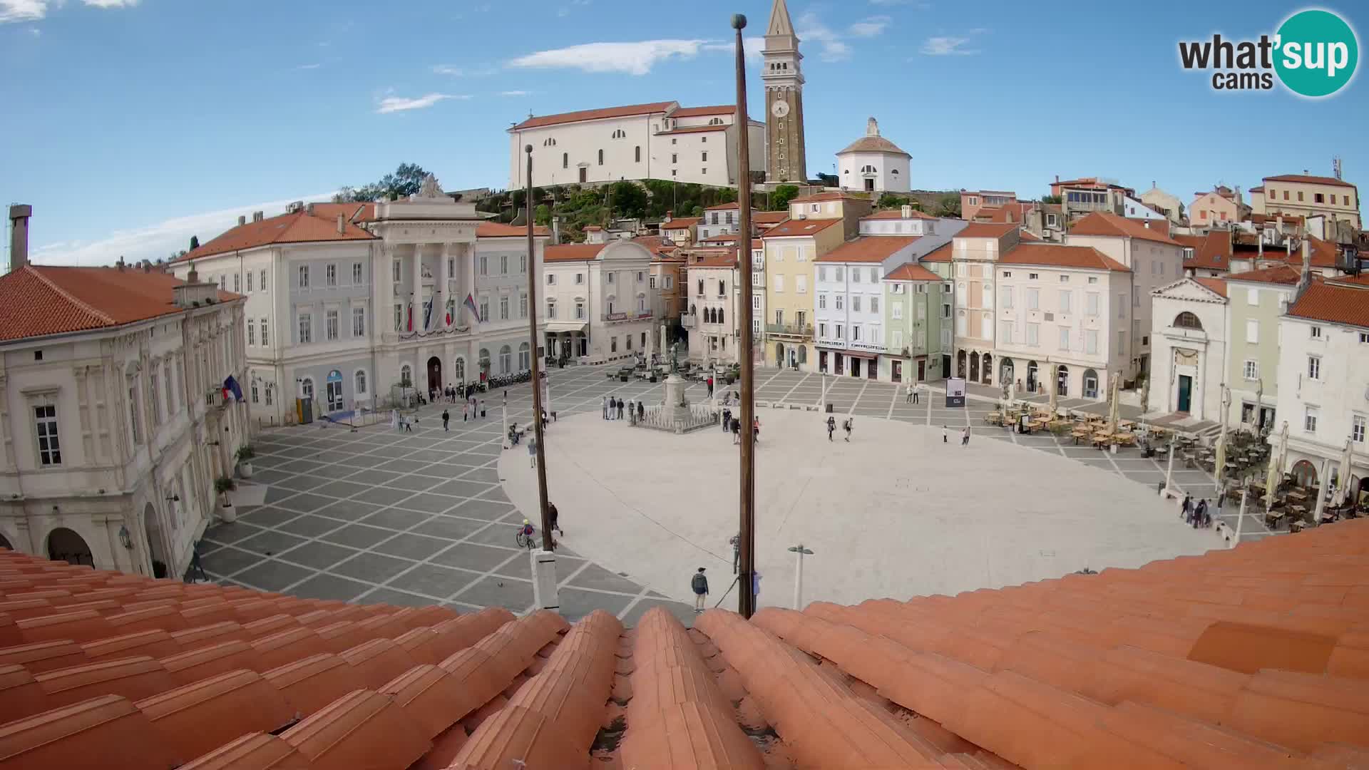 Webcam live Piran – Tartini Platz von “Mestna Kavarna”