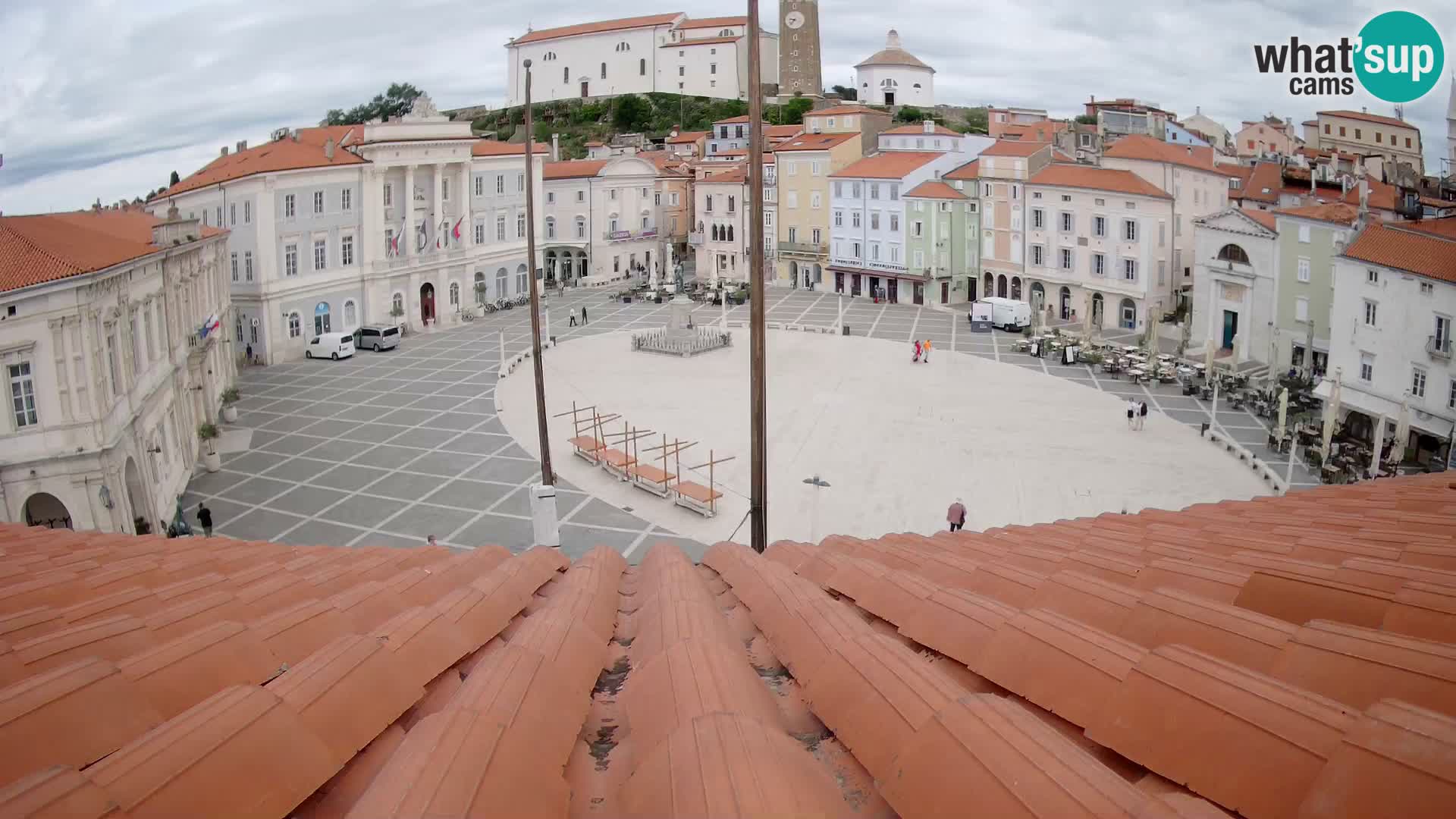 Webcam live Piran – Tartini Platz von “Mestna Kavarna”