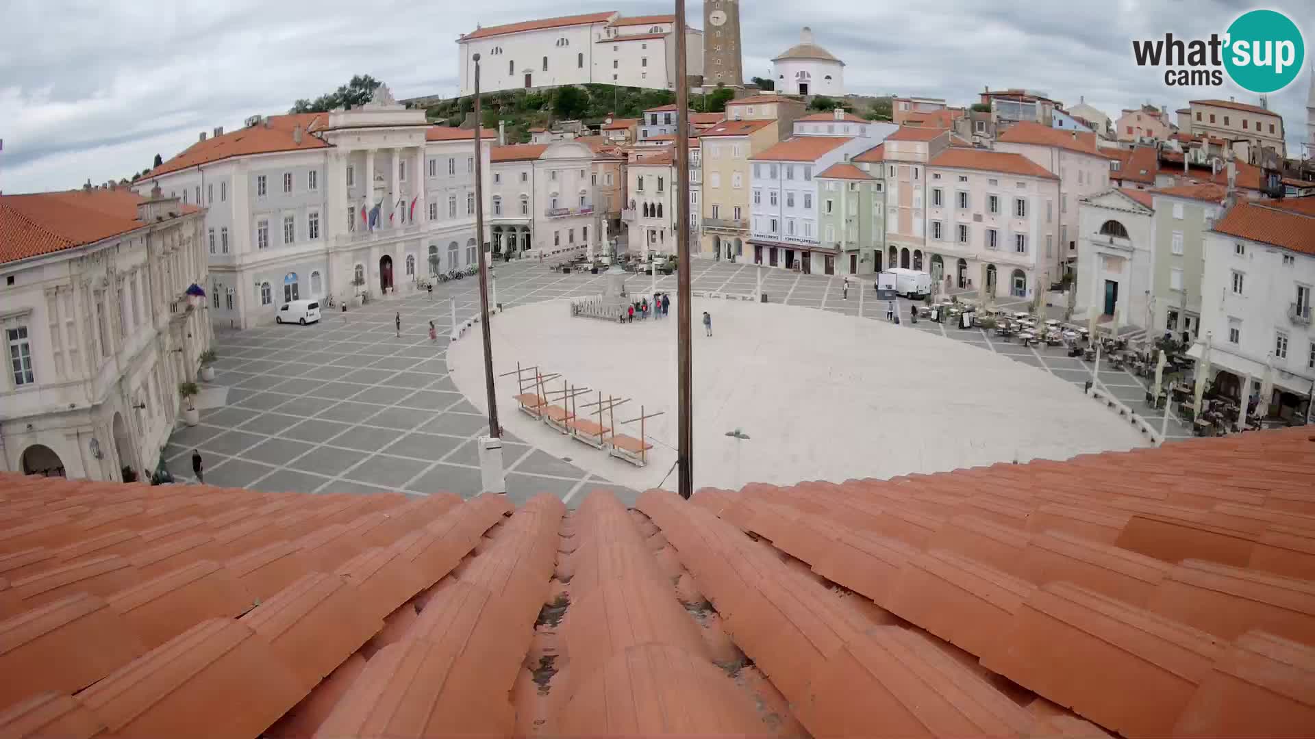 Webcam live Piran – Tartini Platz von “Mestna Kavarna”