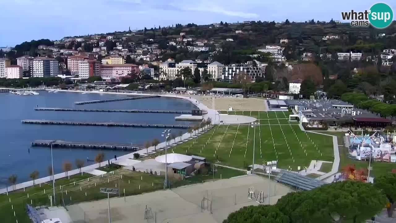 Spletna kamera Portorož plaža – Pogled z restavracije Bungalow