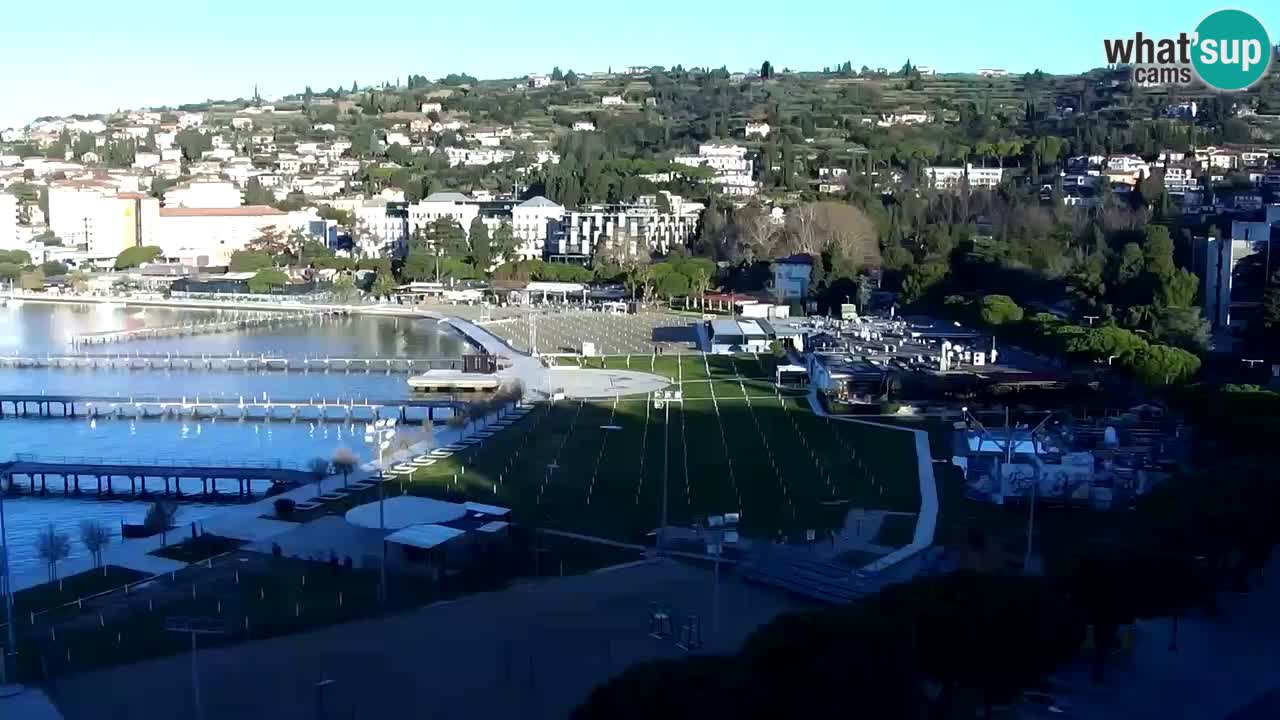 Spletna kamera Portorož plaža – Pogled z restavracije Bungalow