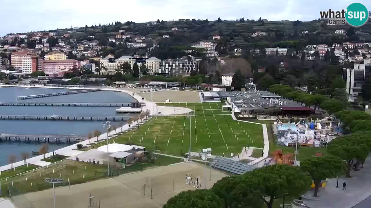 Spletna kamera Portorož plaža – Pogled z restavracije Bungalow