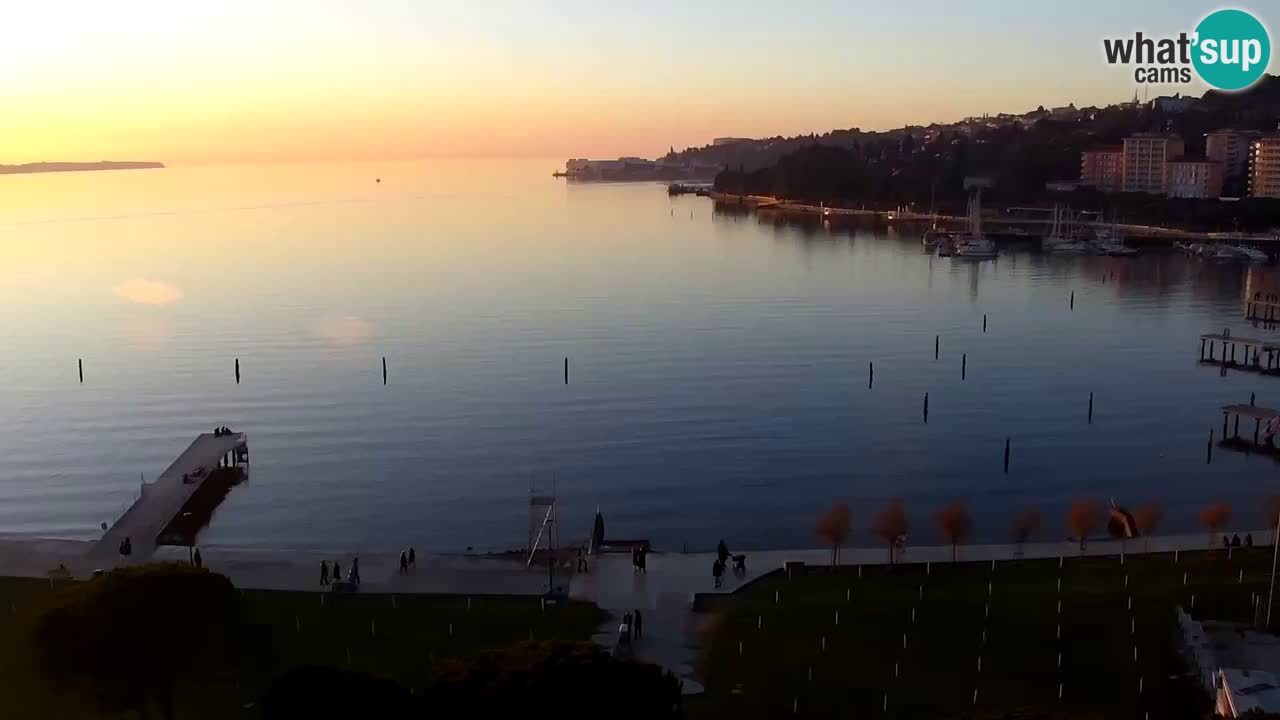 Spletna kamera Portorož plaža – Pogled z restavracije Bungalow