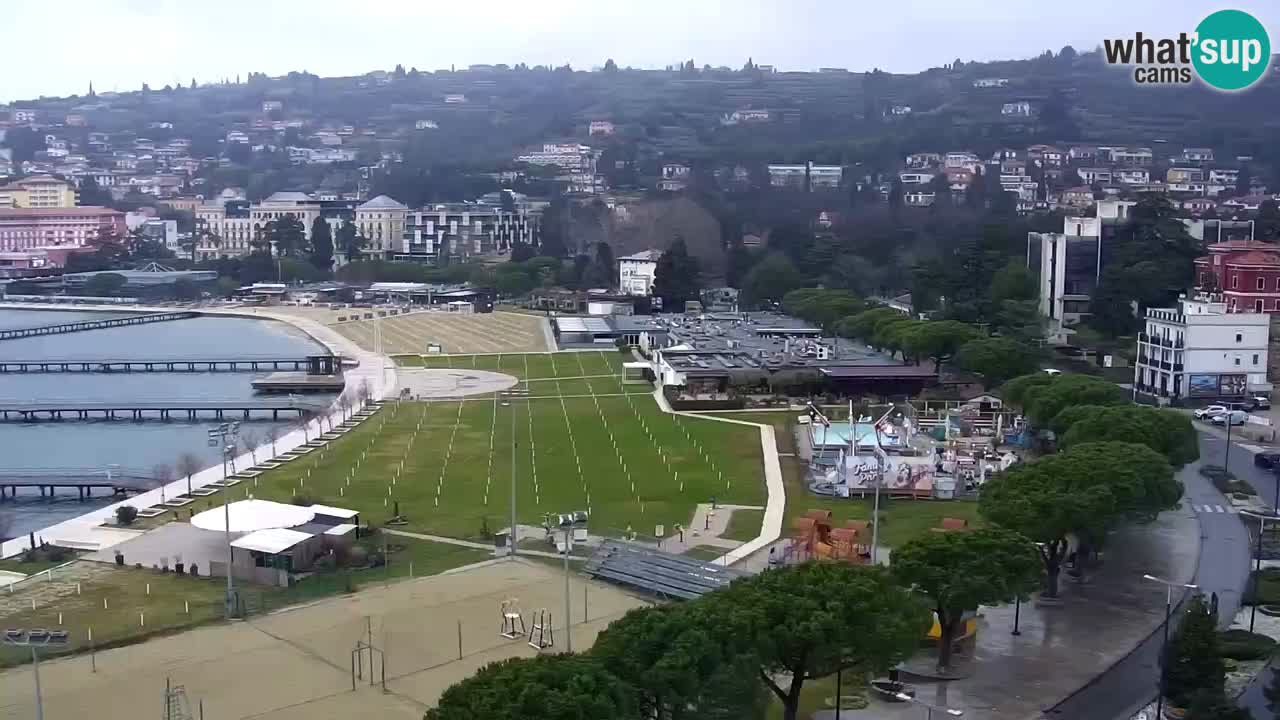 Spletna kamera Portorož plaža – Pogled z restavracije Bungalow