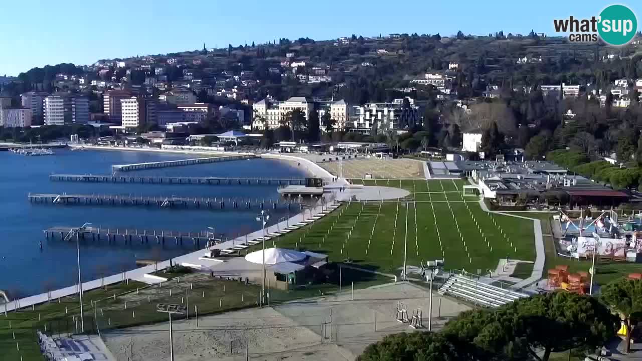 Spletna kamera Portorož plaža – Pogled z restavracije Bungalow