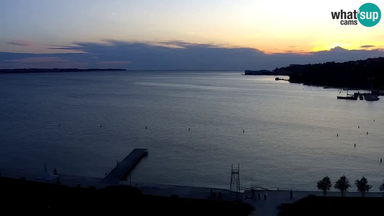 Spletna kamera Portorož plaža – Pogled z restavracije Bungalow