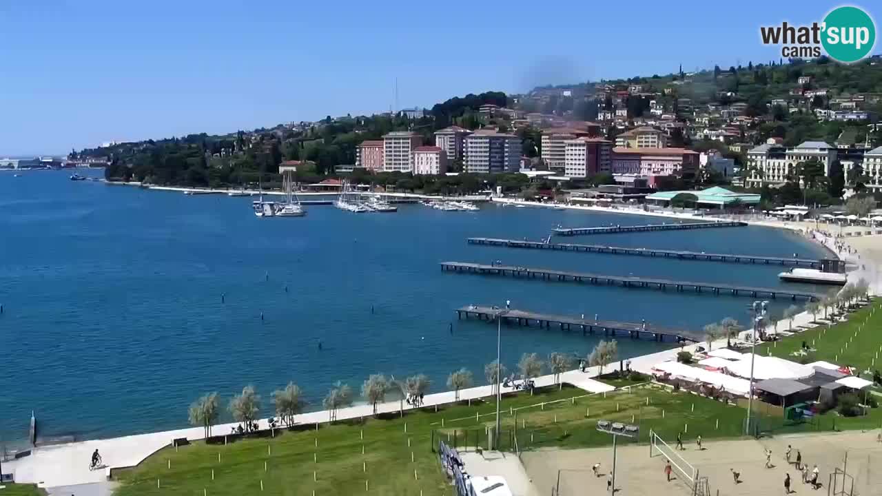 Spletna kamera Portorož plaža – Pogled z restavracije Bungalow