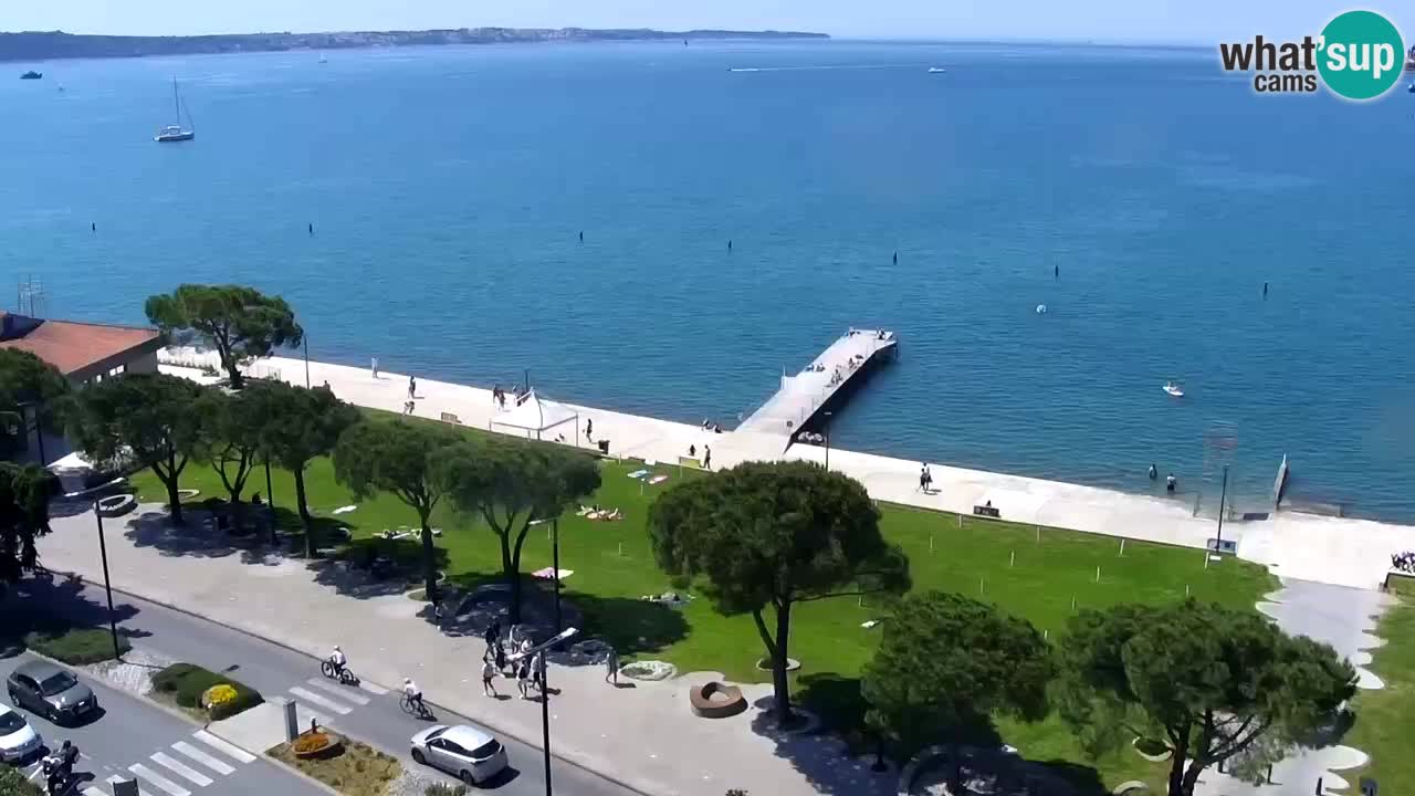 Spletna kamera Portorož plaža – Pogled z restavracije Bungalow