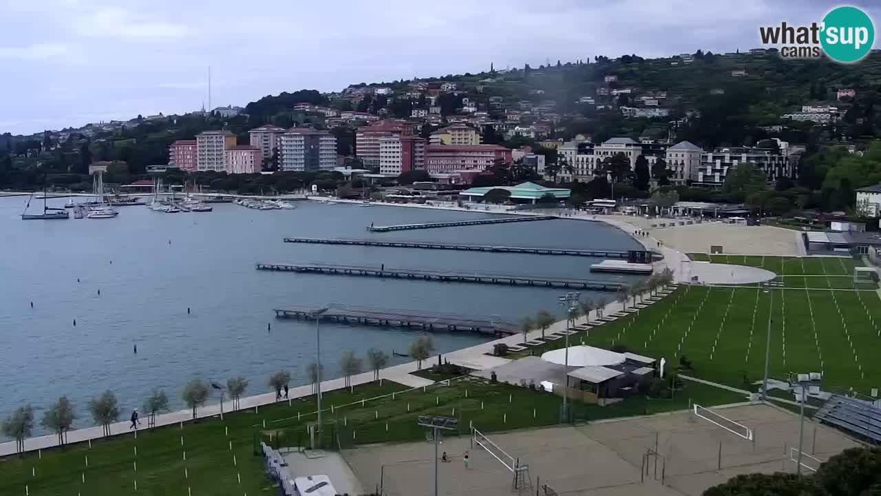 Spletna kamera Portorož plaža – Pogled z restavracije Bungalow