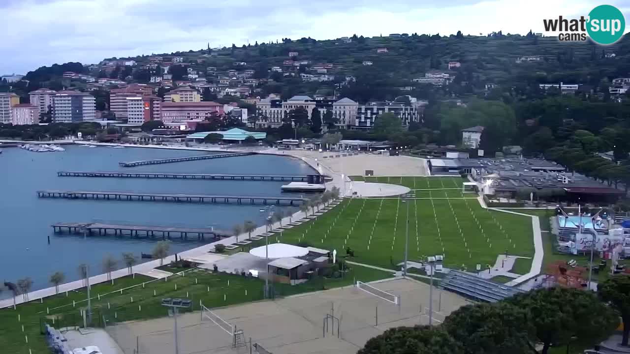 Spletna kamera Portorož plaža – Pogled z restavracije Bungalow
