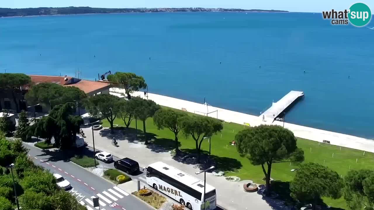 Spletna kamera Portorož plaža – Pogled z restavracije Bungalow