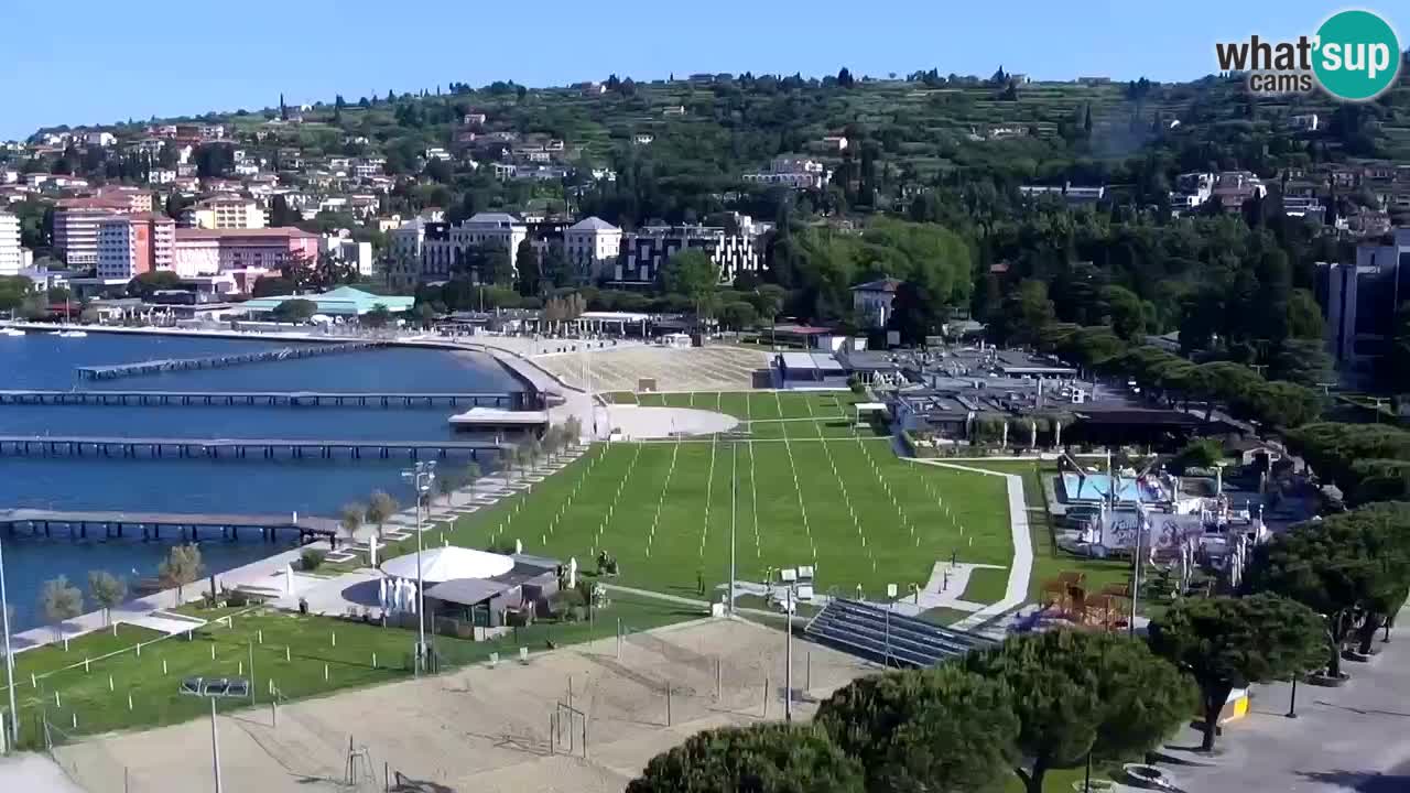 Spletna kamera Portorož plaža – Pogled z restavracije Bungalow