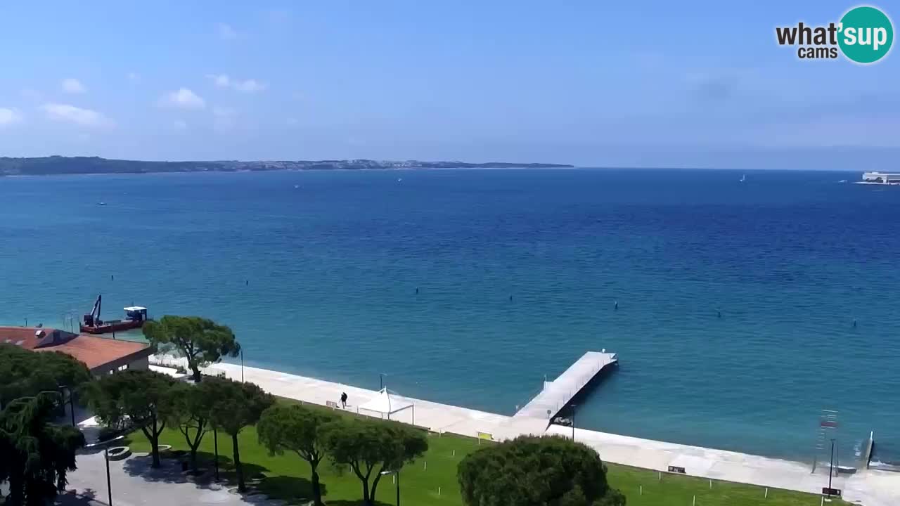 Spletna kamera Portorož plaža – Pogled z restavracije Bungalow
