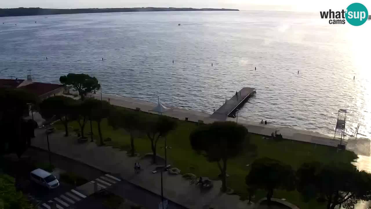 Spletna kamera Portorož plaža – Pogled z restavracije Bungalow
