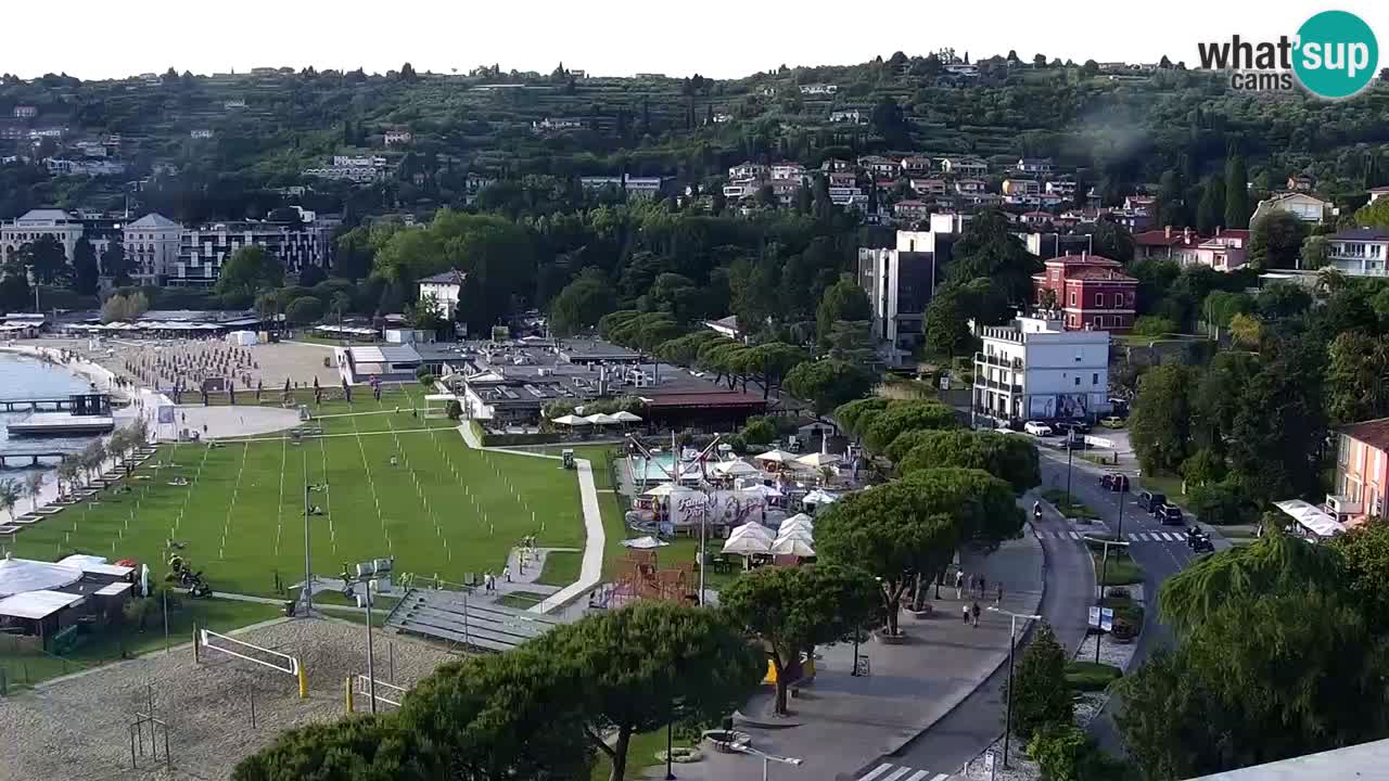 Spletna kamera Portorož plaža – Pogled z restavracije Bungalow