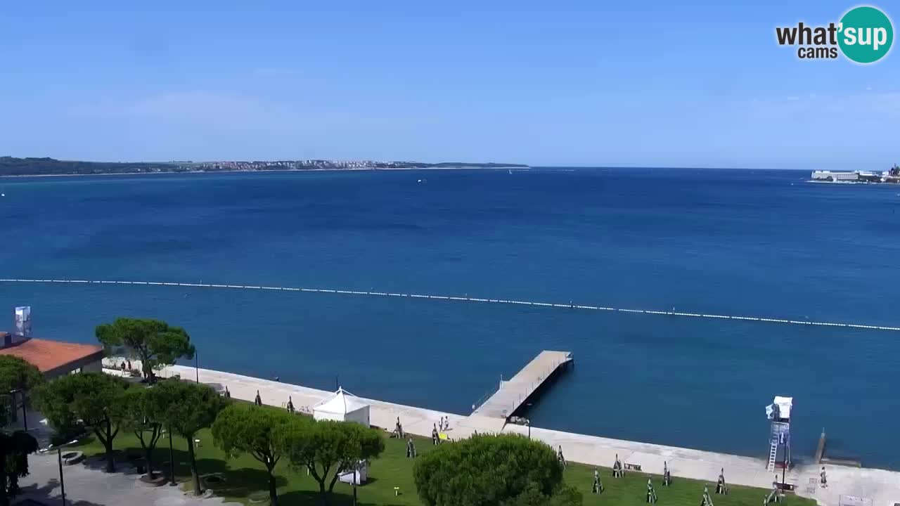 Spletna kamera Portorož plaža – Pogled z restavracije Bungalow