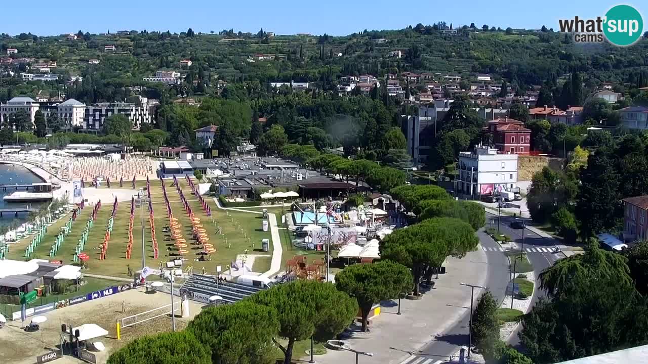 Spletna kamera Portorož plaža – Pogled z restavracije Bungalow