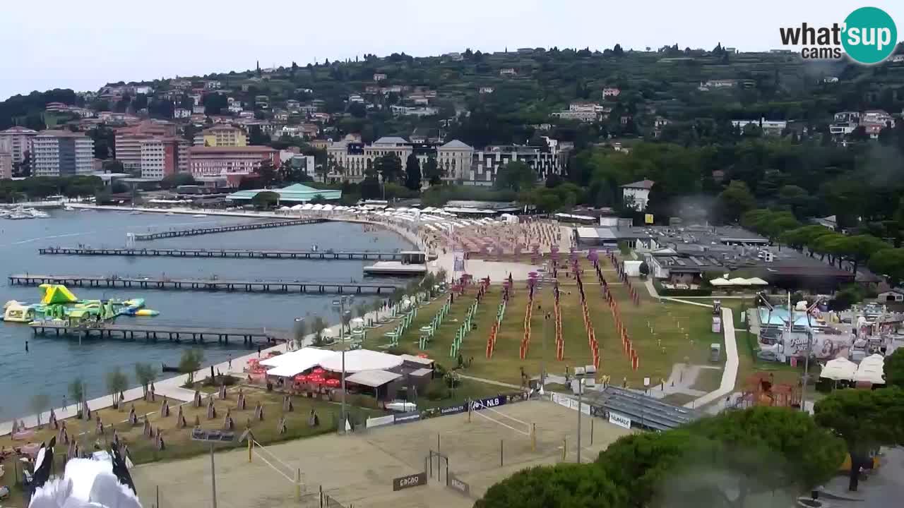 Spletna kamera Portorož plaža – Pogled z restavracije Bungalow