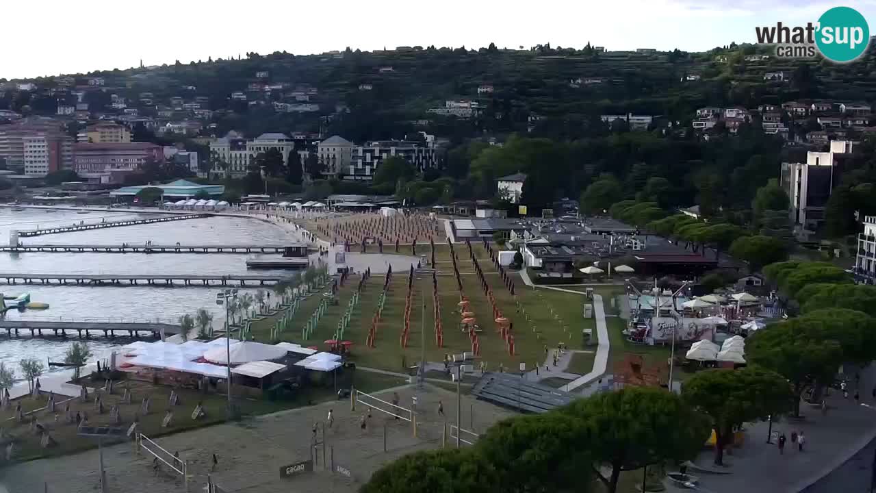 Spletna kamera Portorož plaža – Pogled z restavracije Bungalow