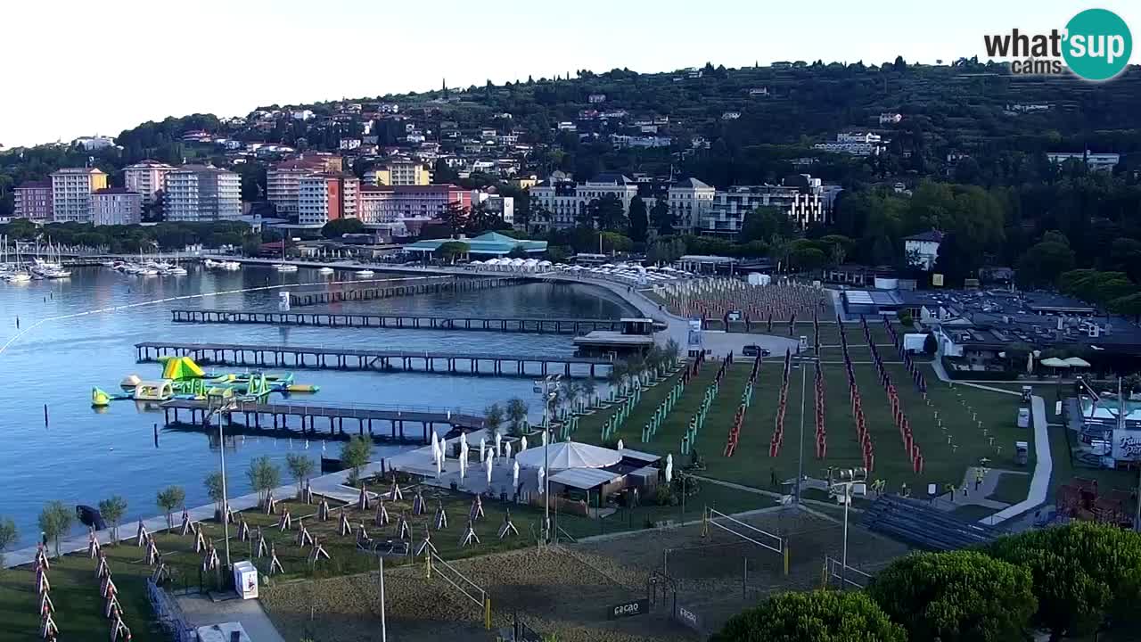 Spletna kamera Portorož plaža – Pogled z restavracije Bungalow