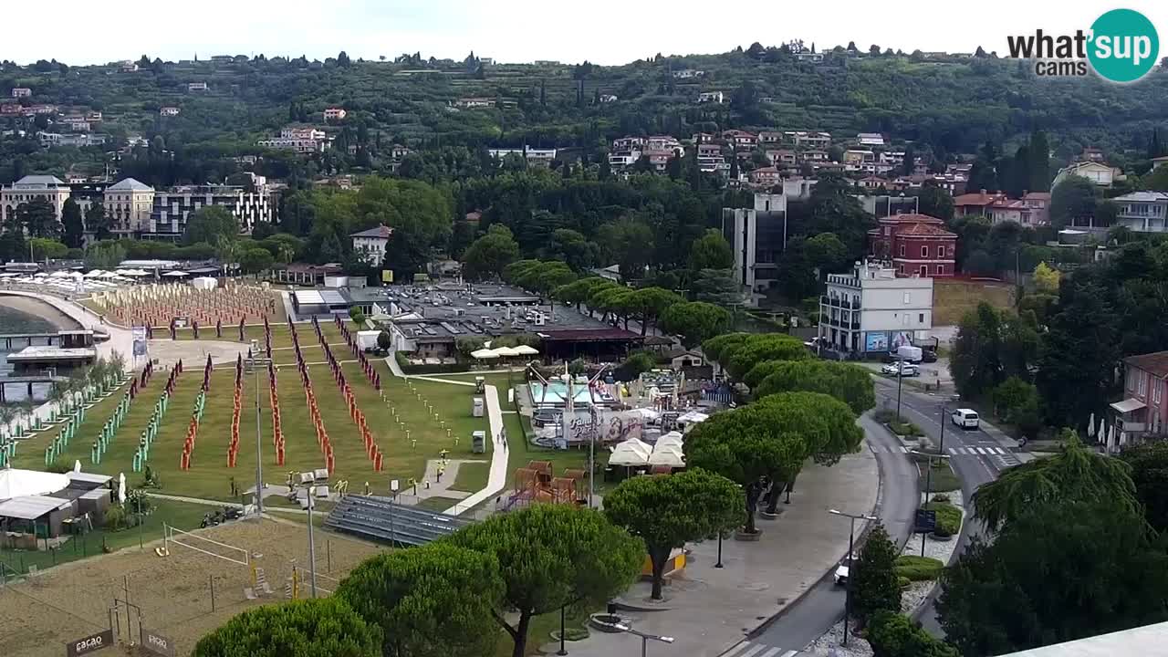 Spletna kamera Portorož plaža – Pogled z restavracije Bungalow