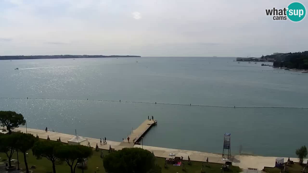 Spletna kamera Portorož plaža – Pogled z restavracije Bungalow