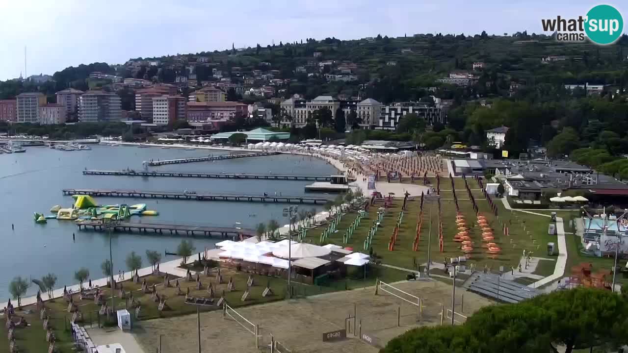 Spletna kamera Portorož plaža – Pogled z restavracije Bungalow
