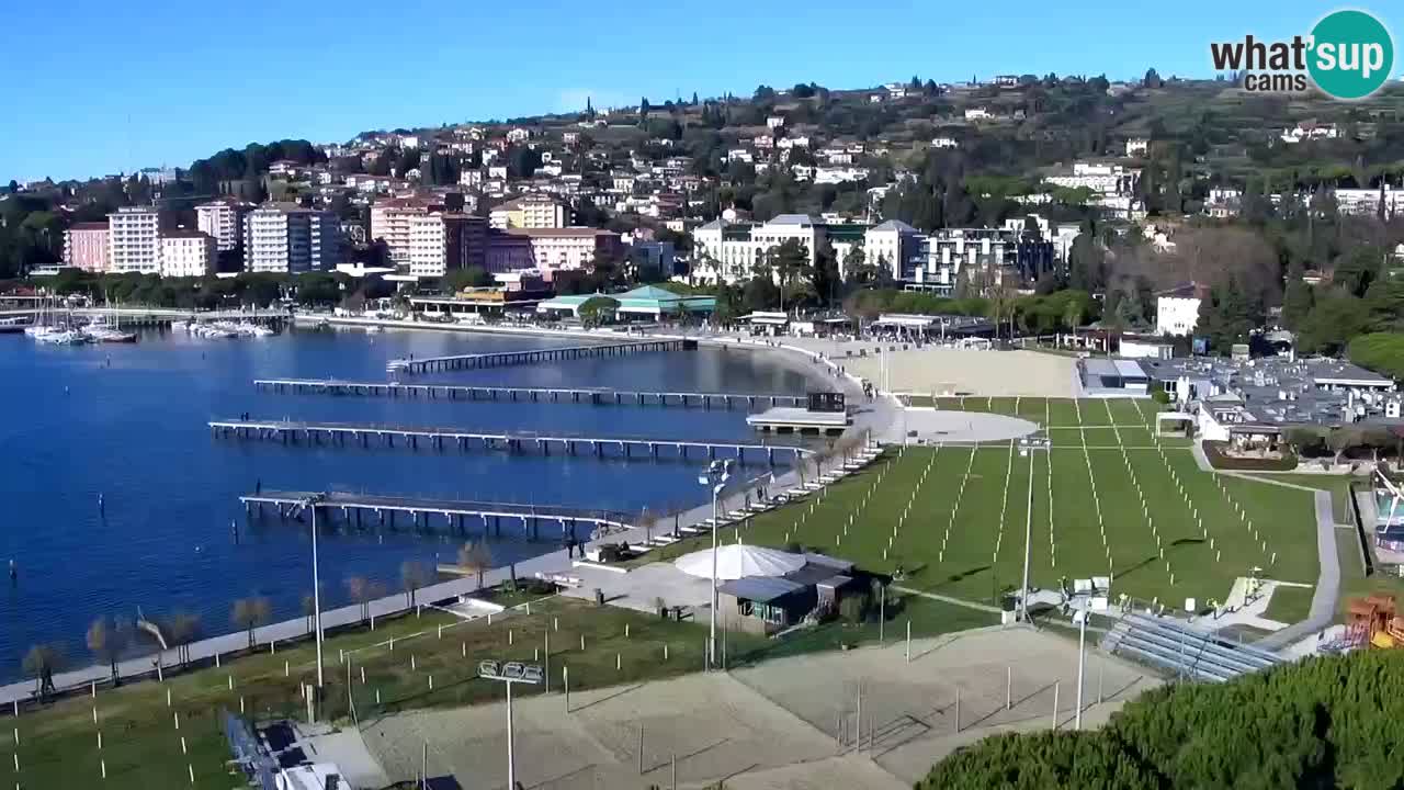 Spletna kamera Portorož plaža – Pogled z restavracije Bungalow