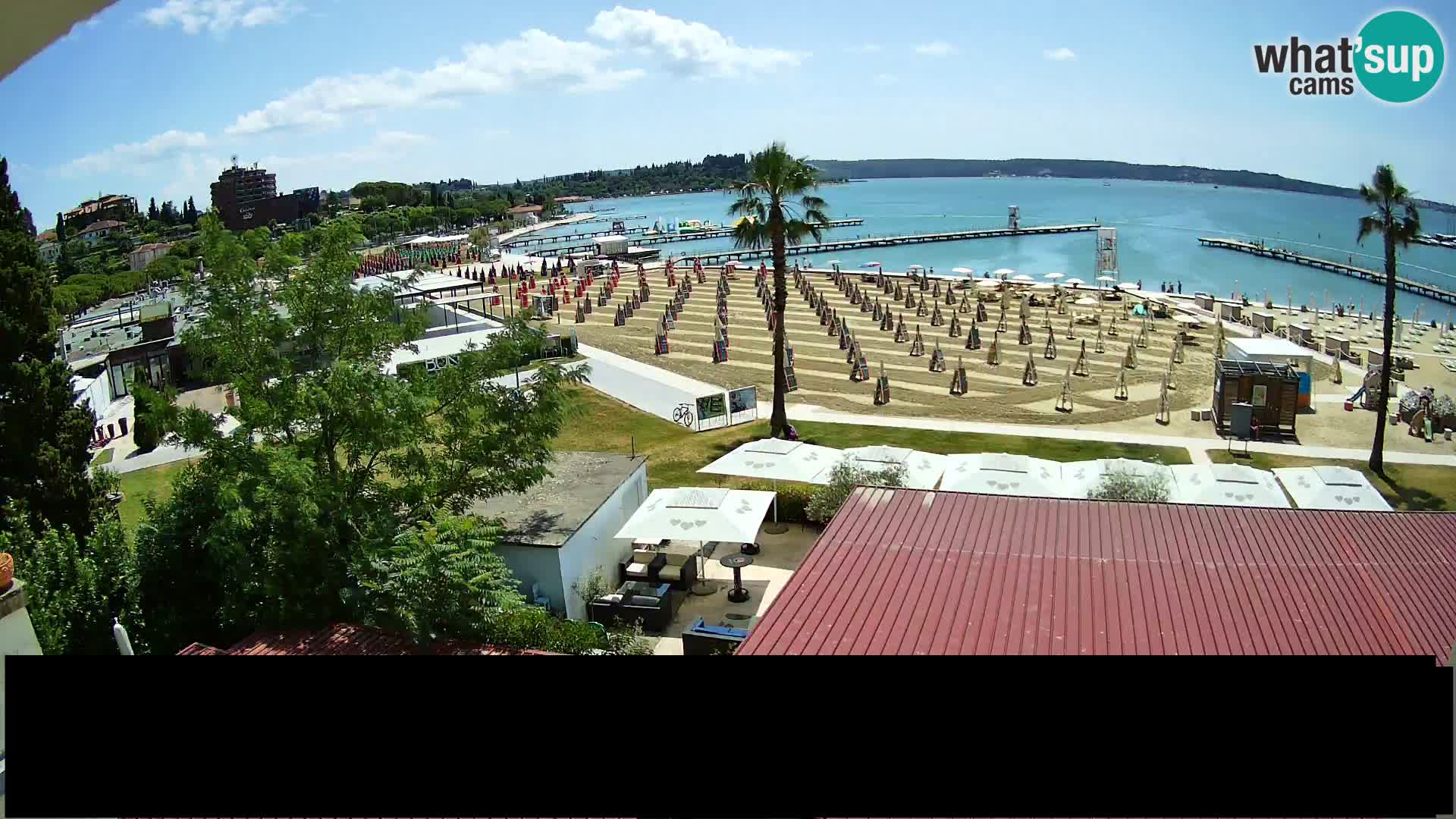 Kamera v živo Portorož plaža – Bungalow