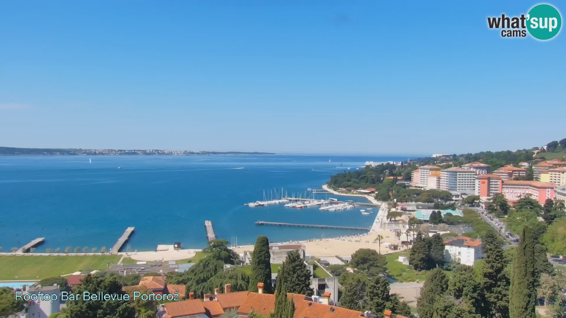 Portorož spletna kamera – pogled z Villa Bellevue