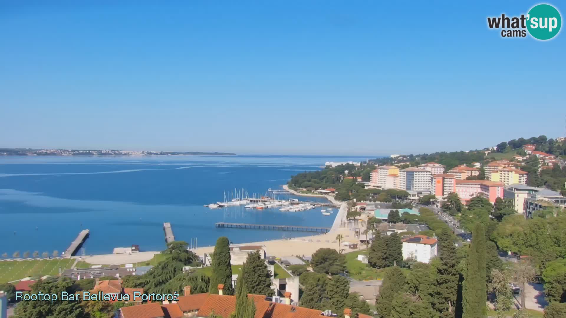 Portorož spletna kamera – pogled z Villa Bellevue