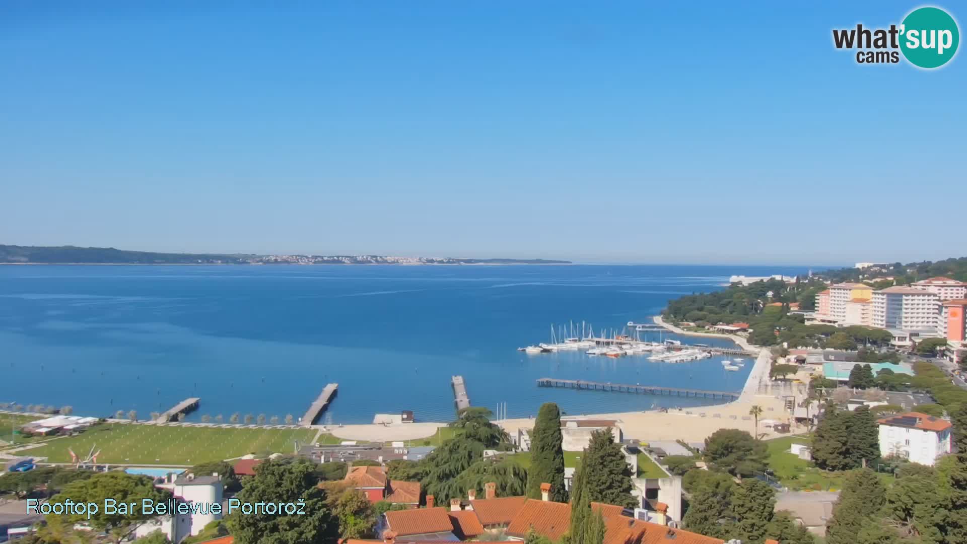 Portorož spletna kamera – pogled z Villa Bellevue