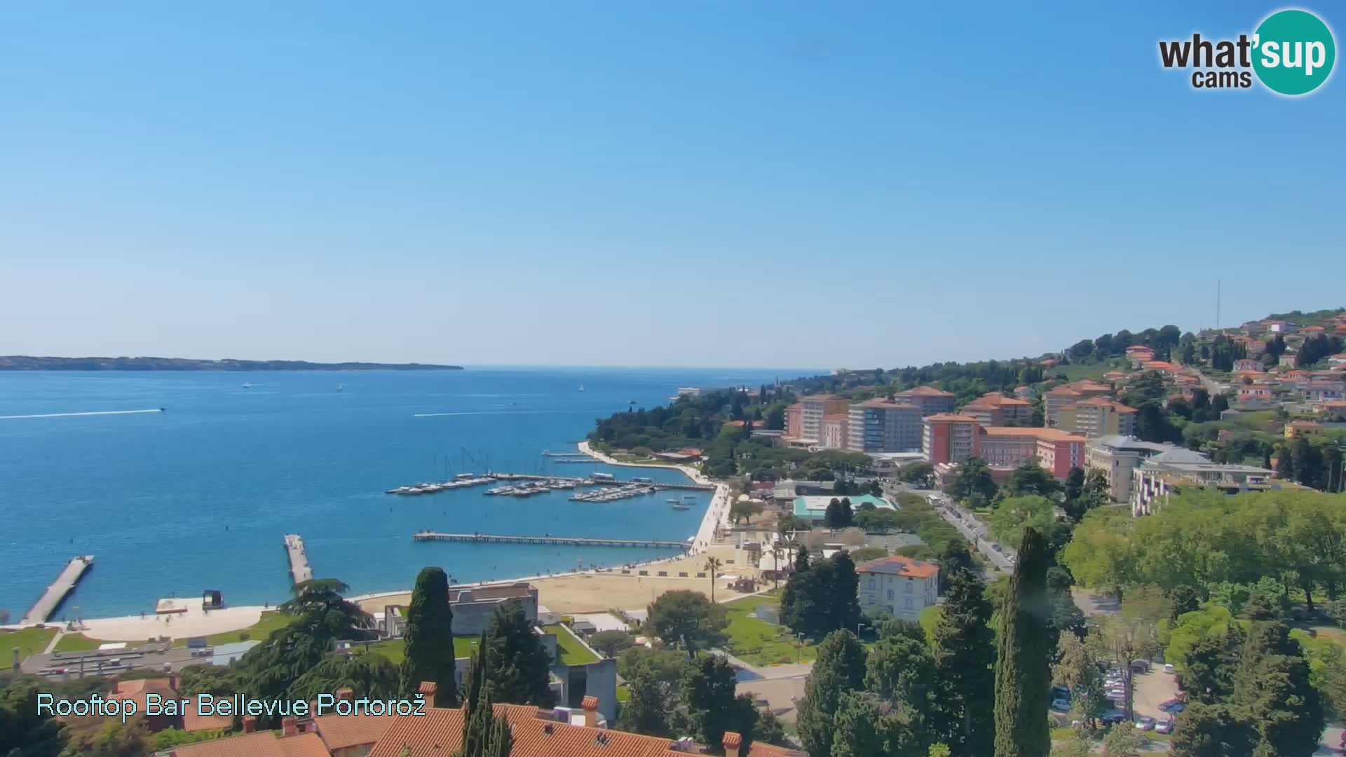 Portorož spletna kamera – pogled z Villa Bellevue